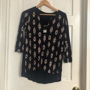 Lucky Brand Aztec Print Shirt Blouse
